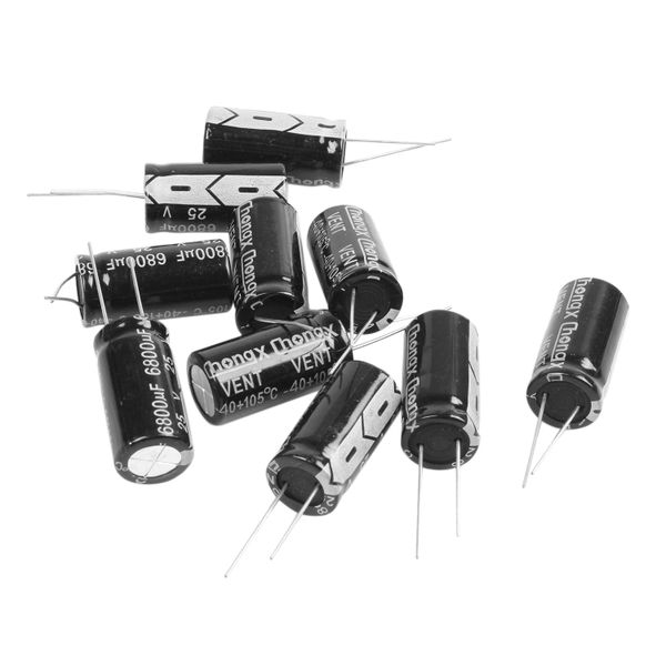 10 Pcs 16Mm x 30Mm 6800Uf 25V Polarized Radial Compatible with Universal