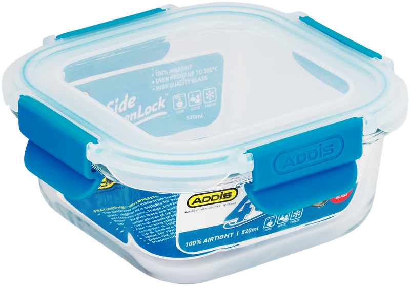 Addis - 0.52 Litre Rectangle Oven Lock - Glass