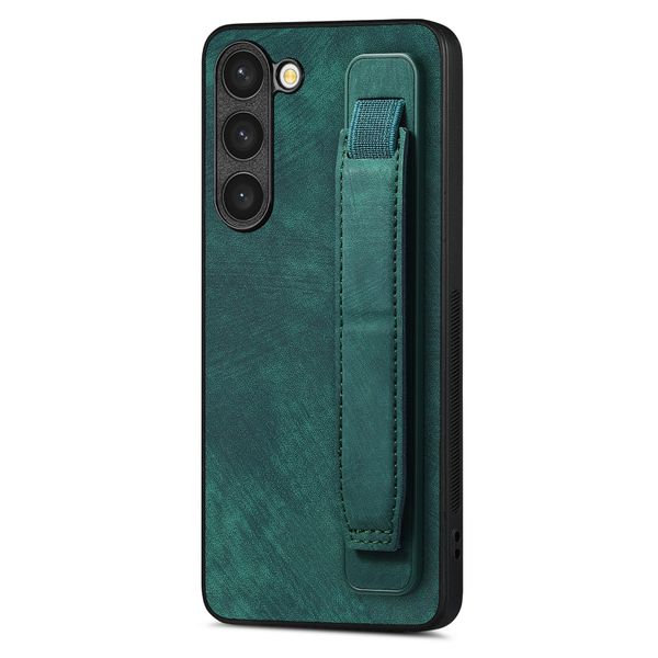 Simple Leather Texture Wristband Phone Case Compatible with Galaxy S22 Plus