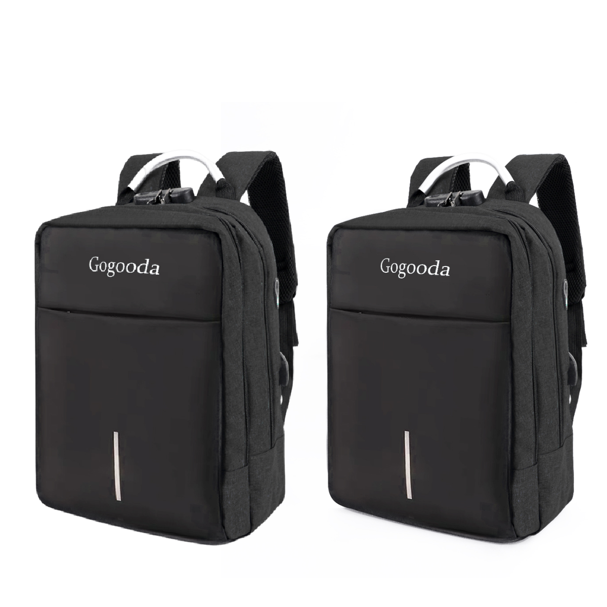 2Pack Anti-Theft Travel Backpack Laptop Bag with USB Charging Port Lockable