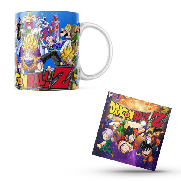 Dragon Ball Z Themed Printed Coffee Cup and Coaster Set