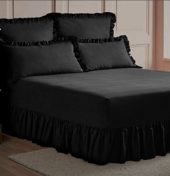 Frilled Valance Fitted Sheet-Easybed sheet Set polyster - 5 Pack Dusty Pink