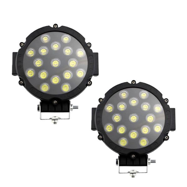Set of 2 51W LED Round Headlight black
