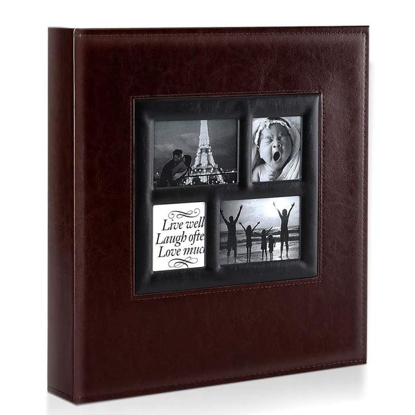 Vintage PU Leather Photo Album, Deluxe 4x6 Photo Album, Holds 1000 Photos