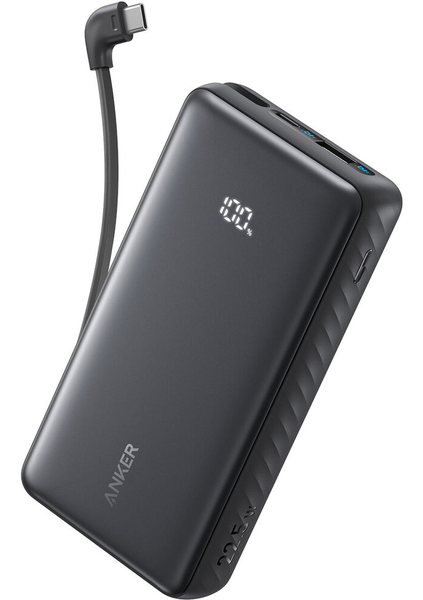 Anker 20 000mAh 22.5W Zolo Power Bank With Retractable USB-C Cable - Black