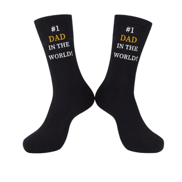 No 1 Dad In the World Socks for Fathers Day, Christmas, Birthda