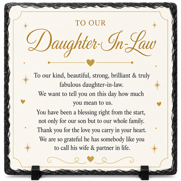 Daughter-in-Law Appreciation Rock Slate - Family Love Gift Plaque