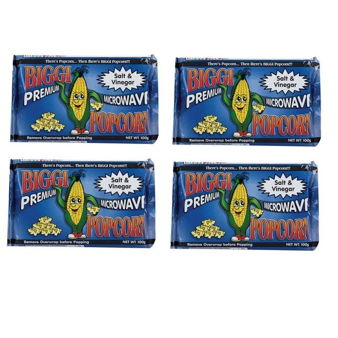 Bulk Pack 4 x Premium Microwave Popcorn Salt & Vinegar 100g Each Shop