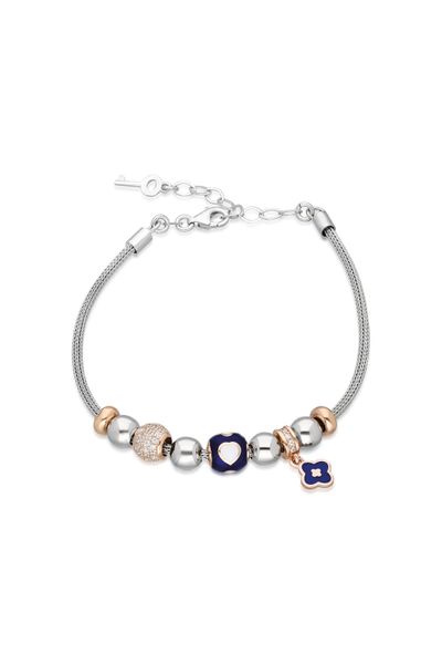 Clover Charm Bracelet-Dark Blue