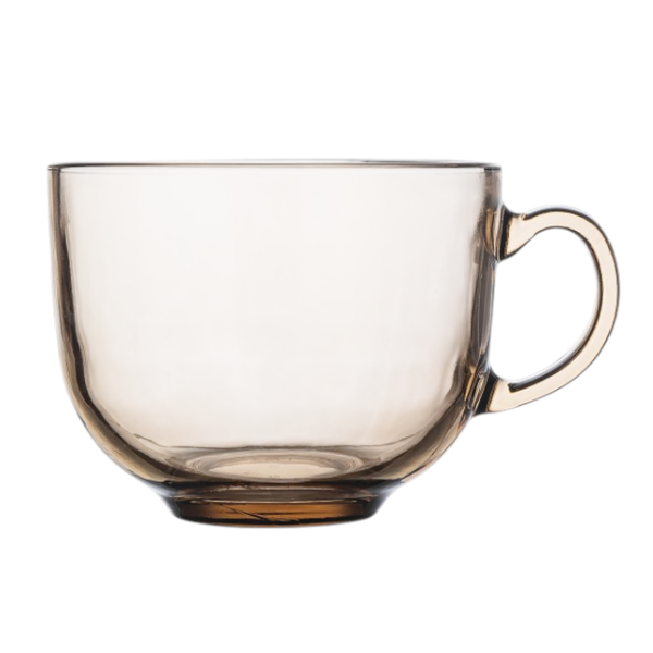480ml Simple Style Tea Glass Breakfast Cup - Transparent Brown