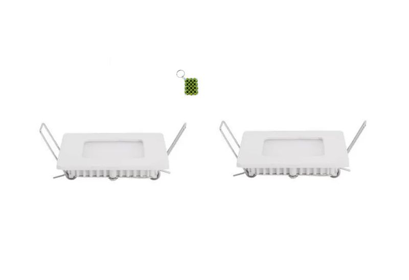Aerbes Set Of 2 AB-Z897-2 Square LED Panel Ceiling Light 3W + Key Chain