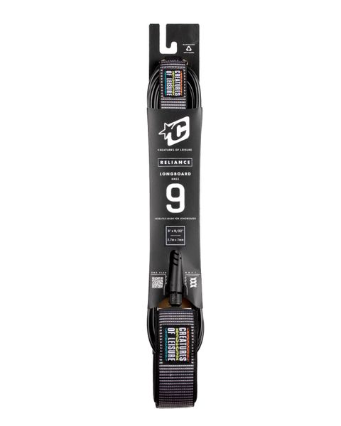 Creatures Longboard Knee 9 Surfboard Leash - Black Thorn