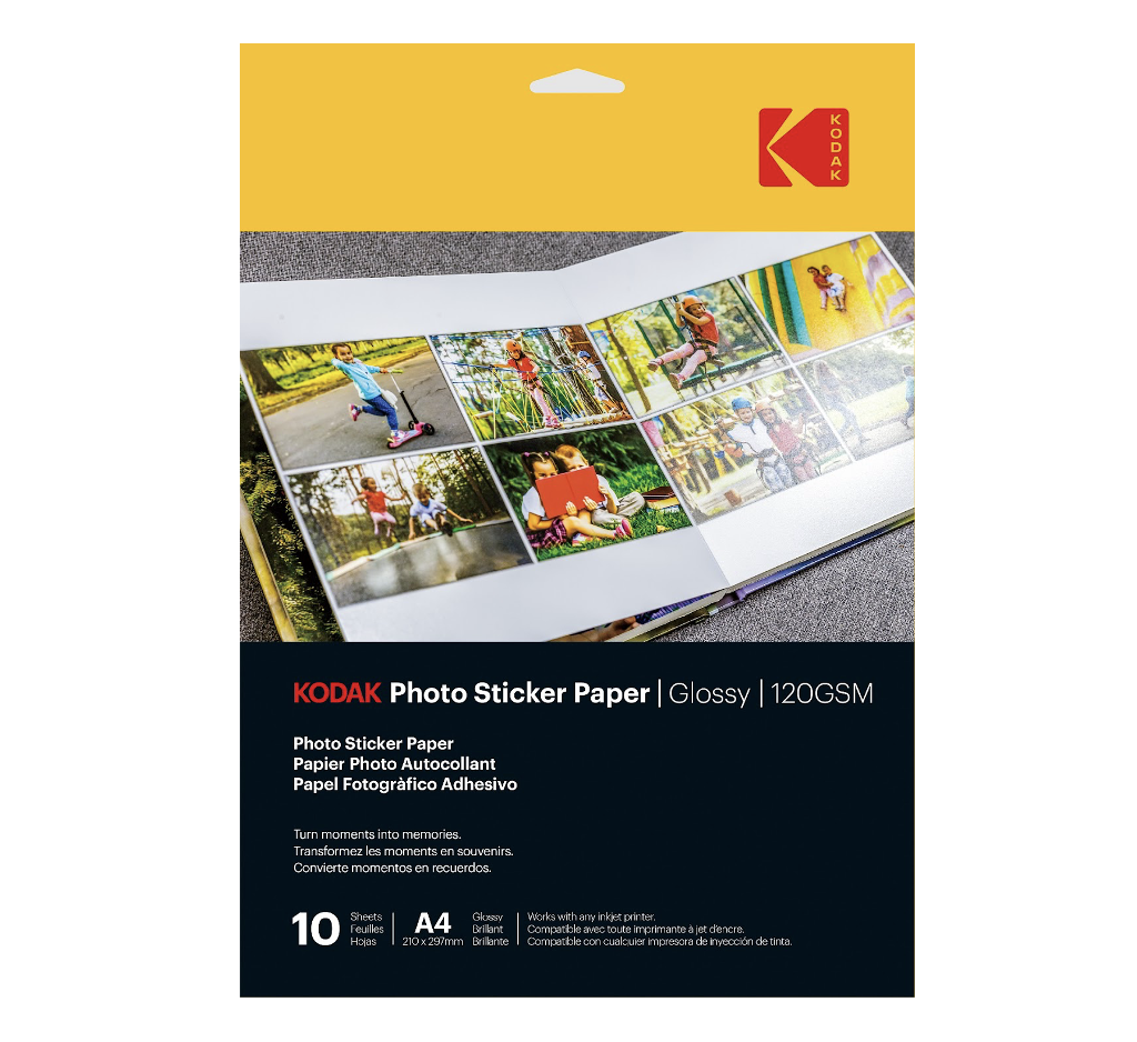 Kodak photo sticker paper glossy a4 120gsm 10 sheets shop today