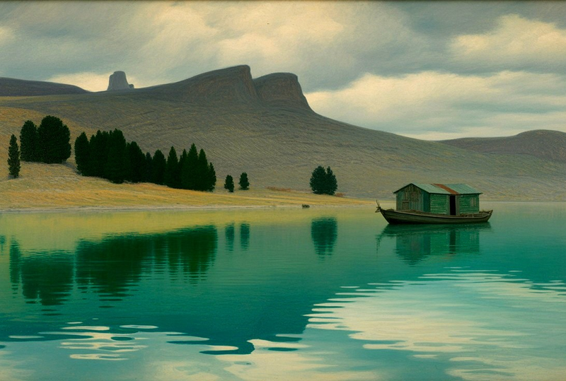 Modern Canvas Wall Art Home Decor - A House Boat