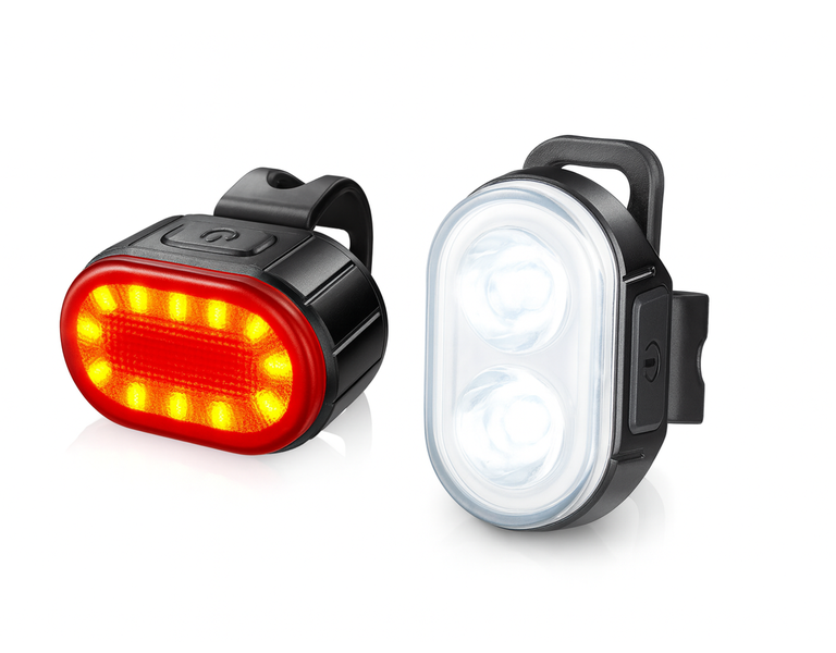 Rechargeable Waterproof Bike Lights - Front and Rear - 2-Piece