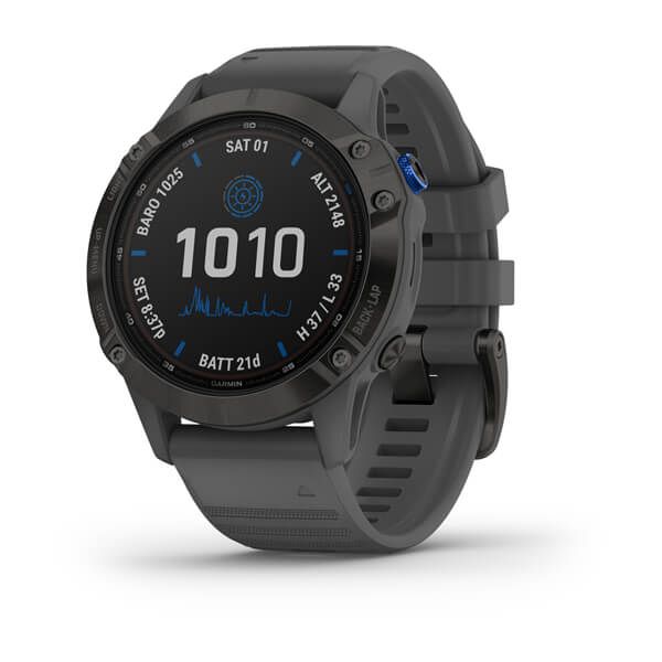 Garmin fenix 6 Pro Solar Edition Smartwatch (47mm) - Black with Slate Grey Band