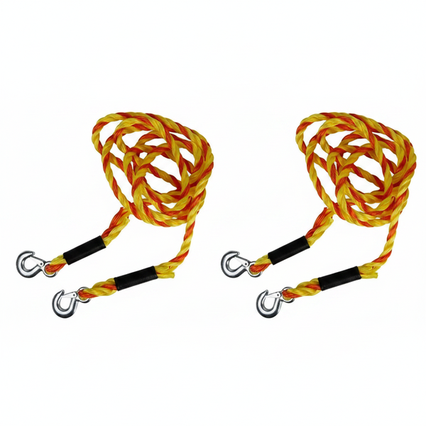Tow Rope with Hook - 1027kg Load Capacity - 4.2m - 2 Pack