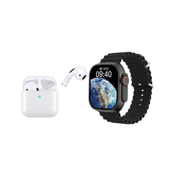 S-30 ProMax Smart Watch with Pro 5 Earbud &amp; Double Strap - IP68