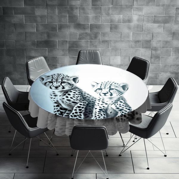 Swift Beginnings Cheeta Babies Round Tablecloth by Nathan Pieterse
