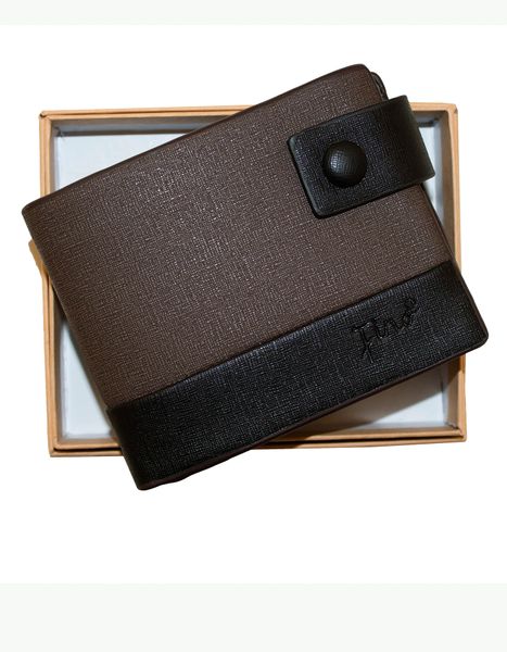 Fino DPU-225 Faux Leather Card Wallet with Box-Coffee