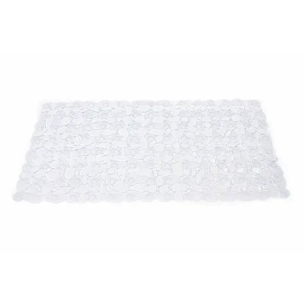 Stone rectangular anti-slip bathmat transparent W40cmxD70cm