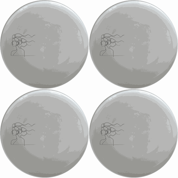 Woman Faces Hair Side Plate Set of 4 - Range 2
