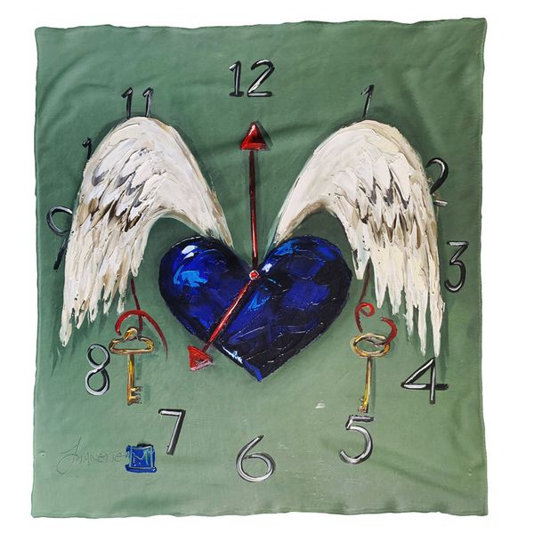 Winged Heart Light Weight Fleece Blanket by Juanette Menderoi