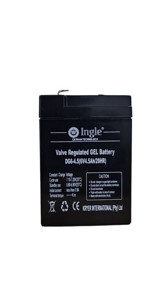 Ingle 6v 4.5Ah GEL Rechargeable Battery