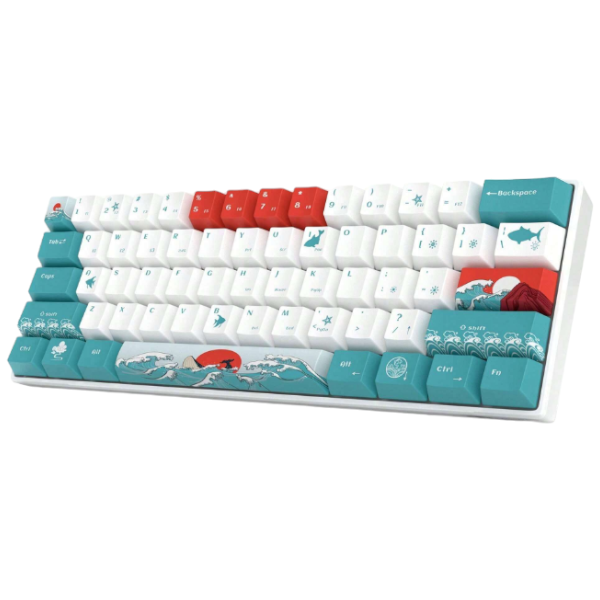 Ocean Themed Mechanical Gaming Keyboard With RGB Backlighting - Red &amp; Blue
