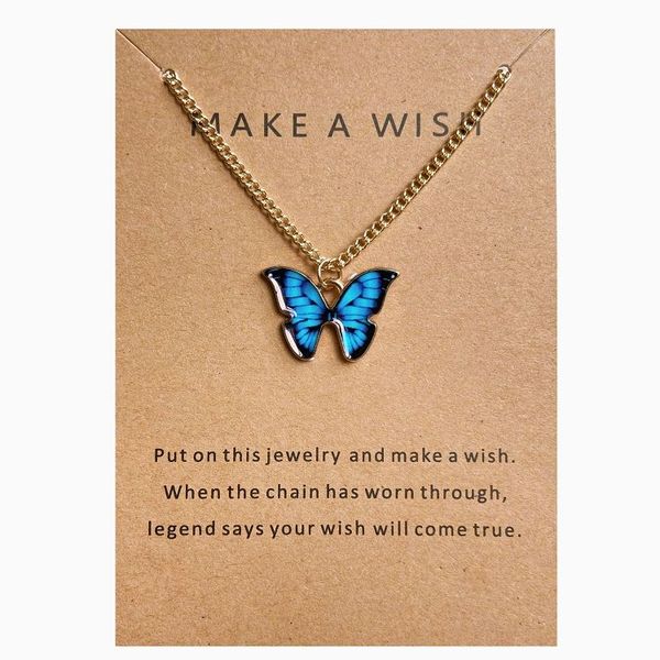 Necklace Butterfly Pendant collarbone Chain Make A Wish – I
