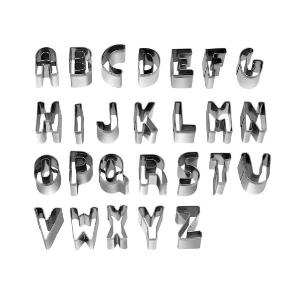 Set of 26 Stainless Steel Letter Cookie Cutters