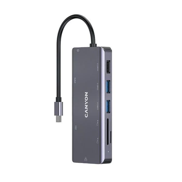 Canyon DS-11 9-in-1 USB-C Hub Dark Grey CNS-TDS11