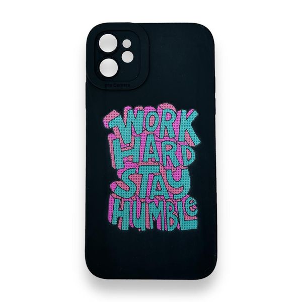 AMA Work Hard Black Silicon Case For iPhone 11