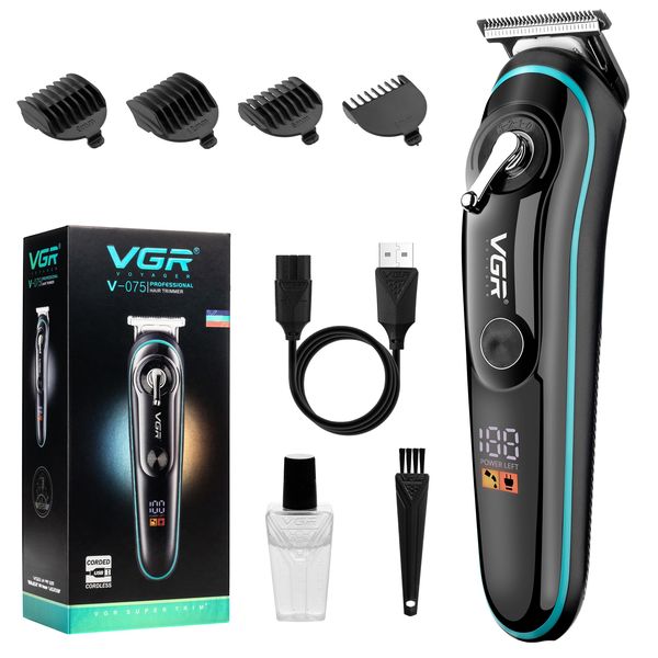 VGR Limited Edition Rechargeable Hair Trimmer, Black - V-075