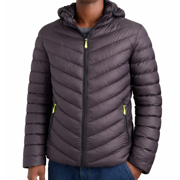 Men's Lightweight Hooded Puffer Jacket Black