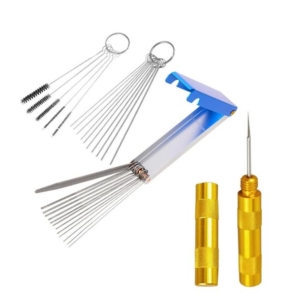 Motorcycle Airbrush Cleaning Needle, Scraper&amp;Carburetor Cleaning Brush Set