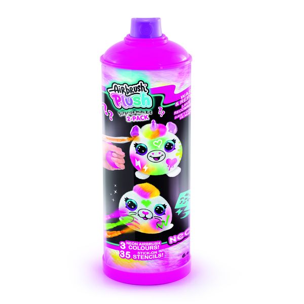 Style 4 Ever 2Pk Mini Airbrush Plush In Paint Can - Neon