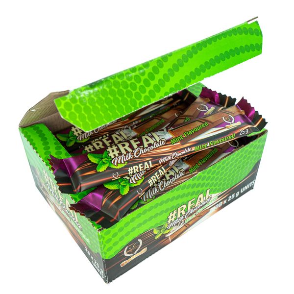 #REAL Milk Chocolate - Mint Flavoured - 28 x 25g