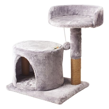 Cat Nest Platform Climbing Frame Cat Scratching Post Height 48cm Grey Daily Sale Shop