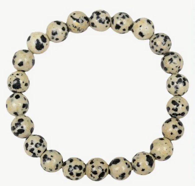 Holly Crystals - Dalmatian Jasper Natural Crystal Bracelet 8mm