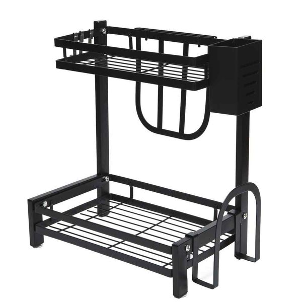 Dansup 2 Tier Kitchen Freestanding Spice Rack and Utensil Organizer