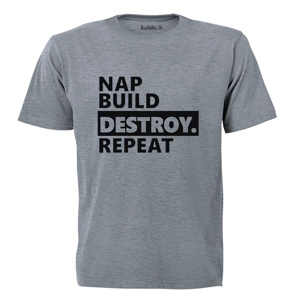 Nap. Build. Destroy. Repeat! - Kids T-Shirt