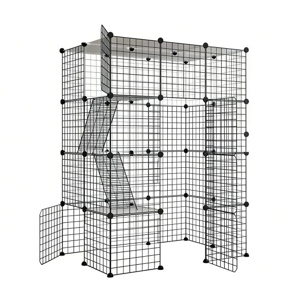 146x111x75cm 4 Tier Heavy Duty Pet Cage - Extra Large Strong Enclosure