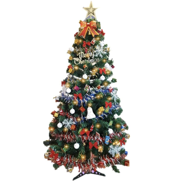 Christmas Tree with Lights &amp; Decor (150cm)