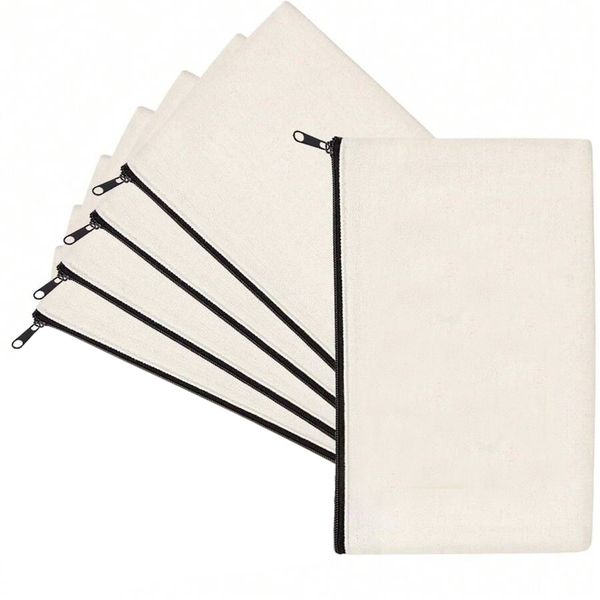 Sublimation Blank Canvas Makeup o Pencil Bags (Pack of 5)