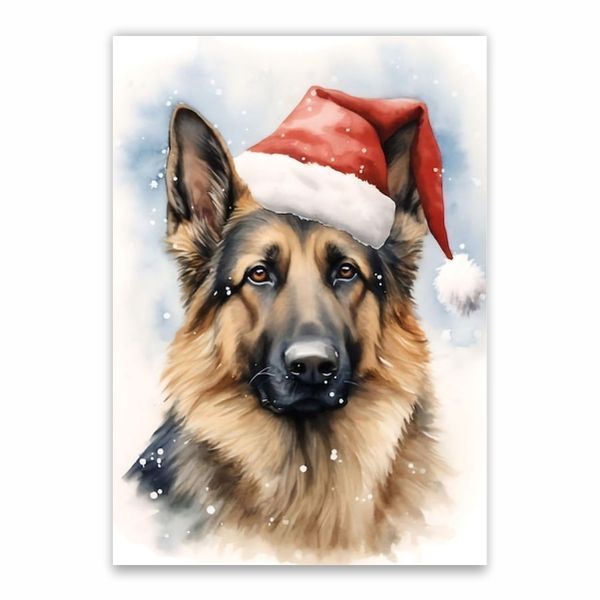 Dog Christmas Hat Poster - A1