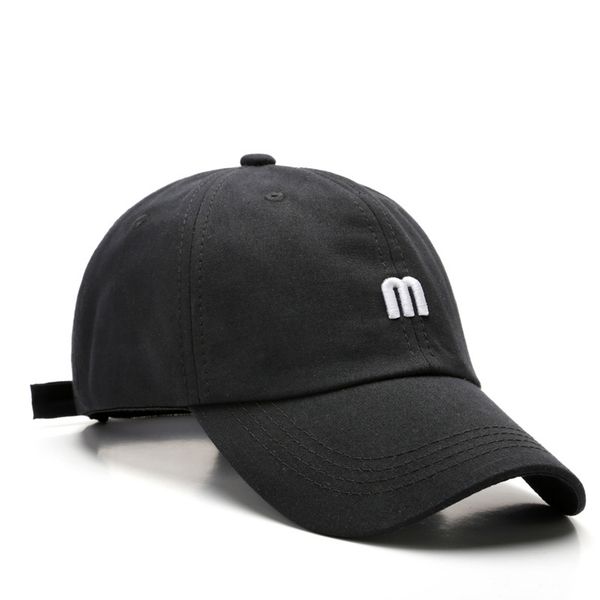 Minimalist M Letter Embroidered Baseball Cap, Versatile Curved Brim Sun Hat