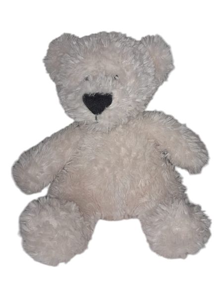25 cm x 21cm Plush Cream Teddy Bear with Brown Nose
