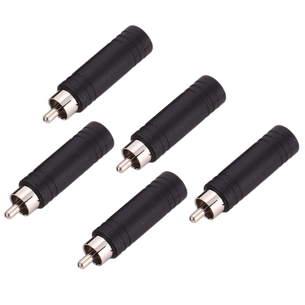 5x Mono Female Jack to RCA Male Plug Audio Adapter Cable Converter