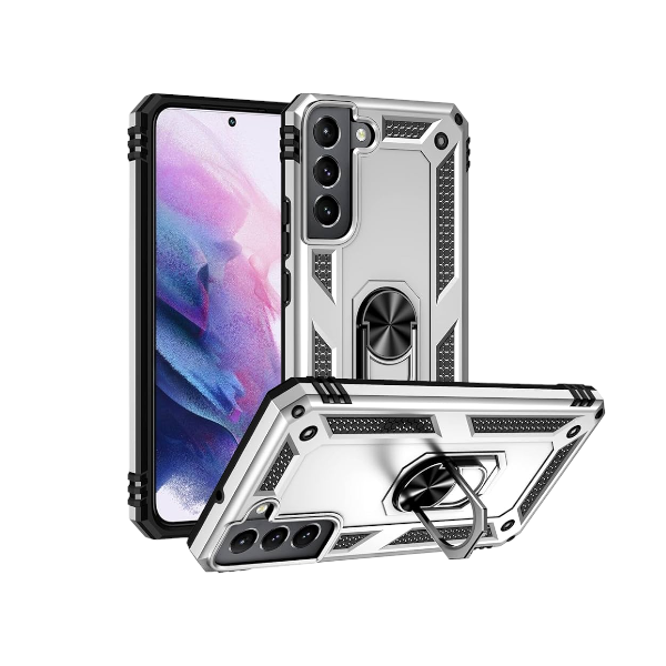 Armor Case for Samsung S22 - Silver &amp; Black